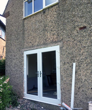 Installation of uPVC French Doors.