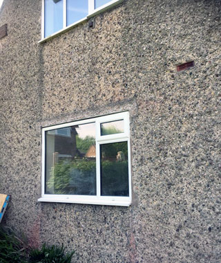 Installation of uPVC French Doors.